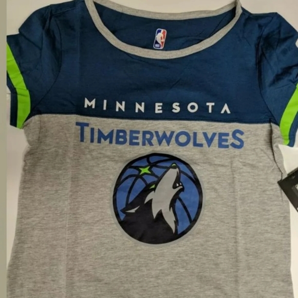 NBA UNK Minnesota Timberwolfs Women's szM T-Shirt Raglan Baseball 3/4 Sleeve - Picture 6 of 7